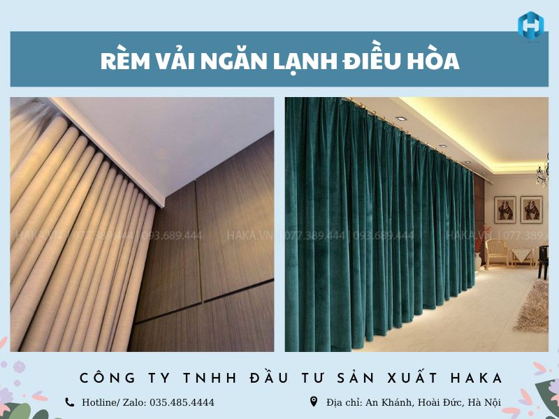 giá rèm vải ngăn lạnh điều hòa