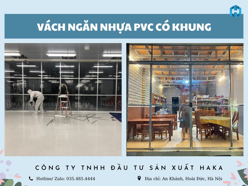 vách ngăn nhựa PVC có khung