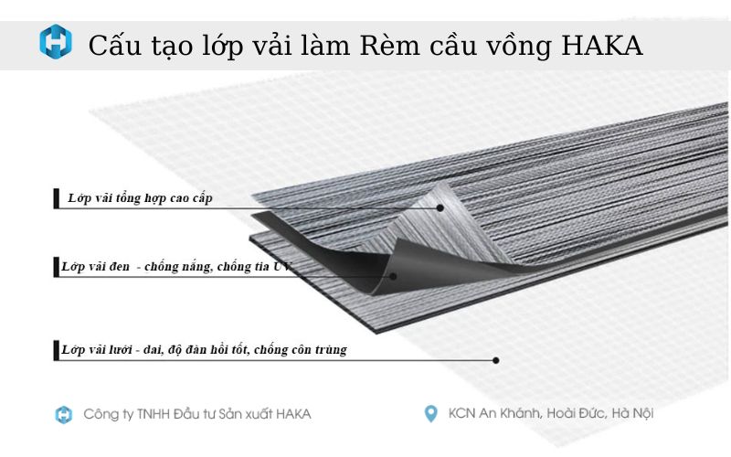 vải rèm cầu vồng làm từ chất liệu gì