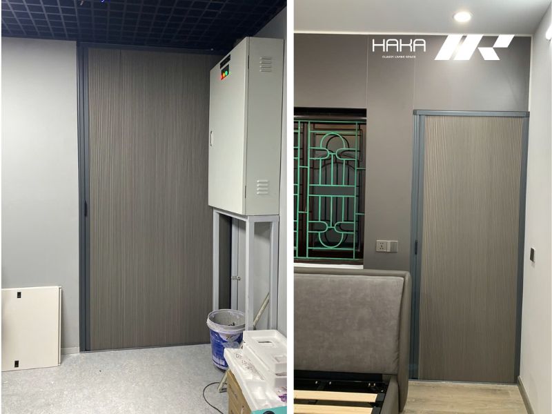 lắp đặt vách tổ ong cho cửa đi nhỏ