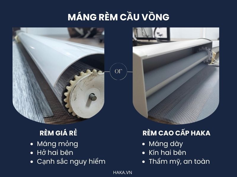 kiểm tra phụ kiện máng rèm cầu vồng