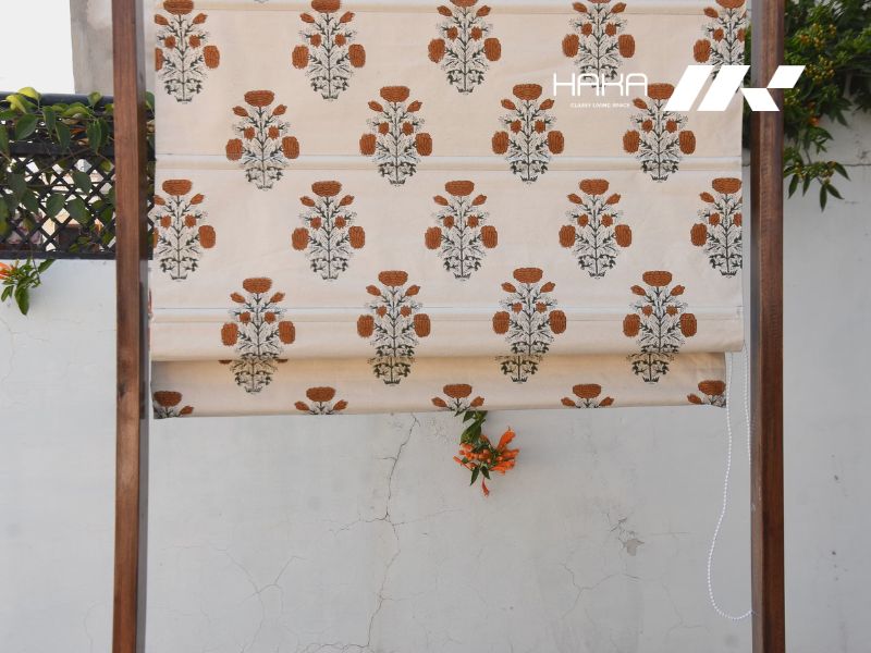 mẫu rèm roman hoa văn cổ điển