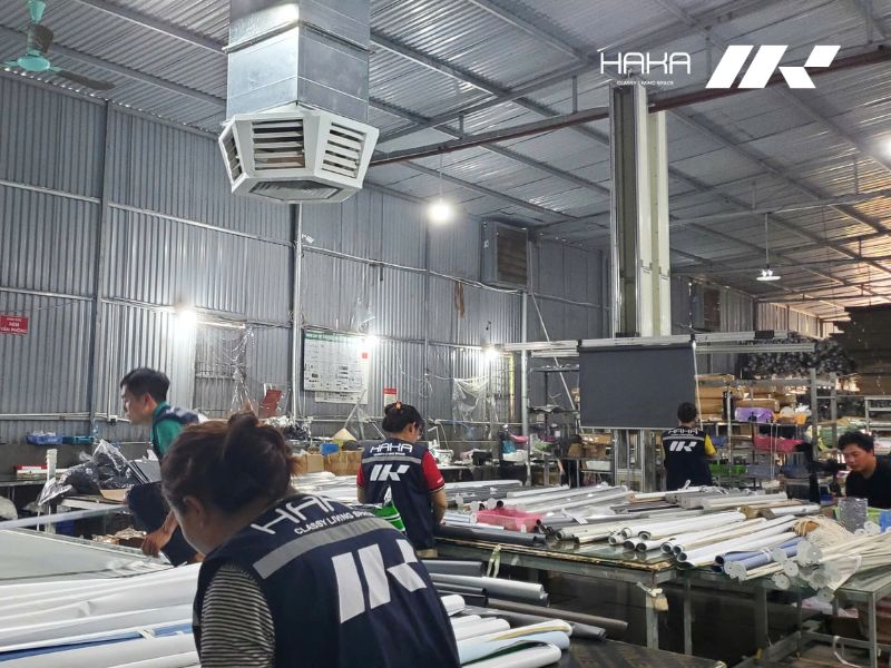 xưởng sản xuất rèm cuốn chống nắng HAKA