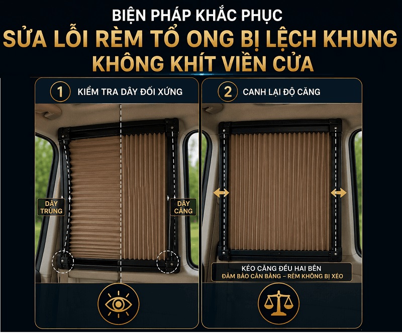 Biện pháp khắc phục sửa lỗi rèm tổ ong bị lệch khung, không khít viền cửa